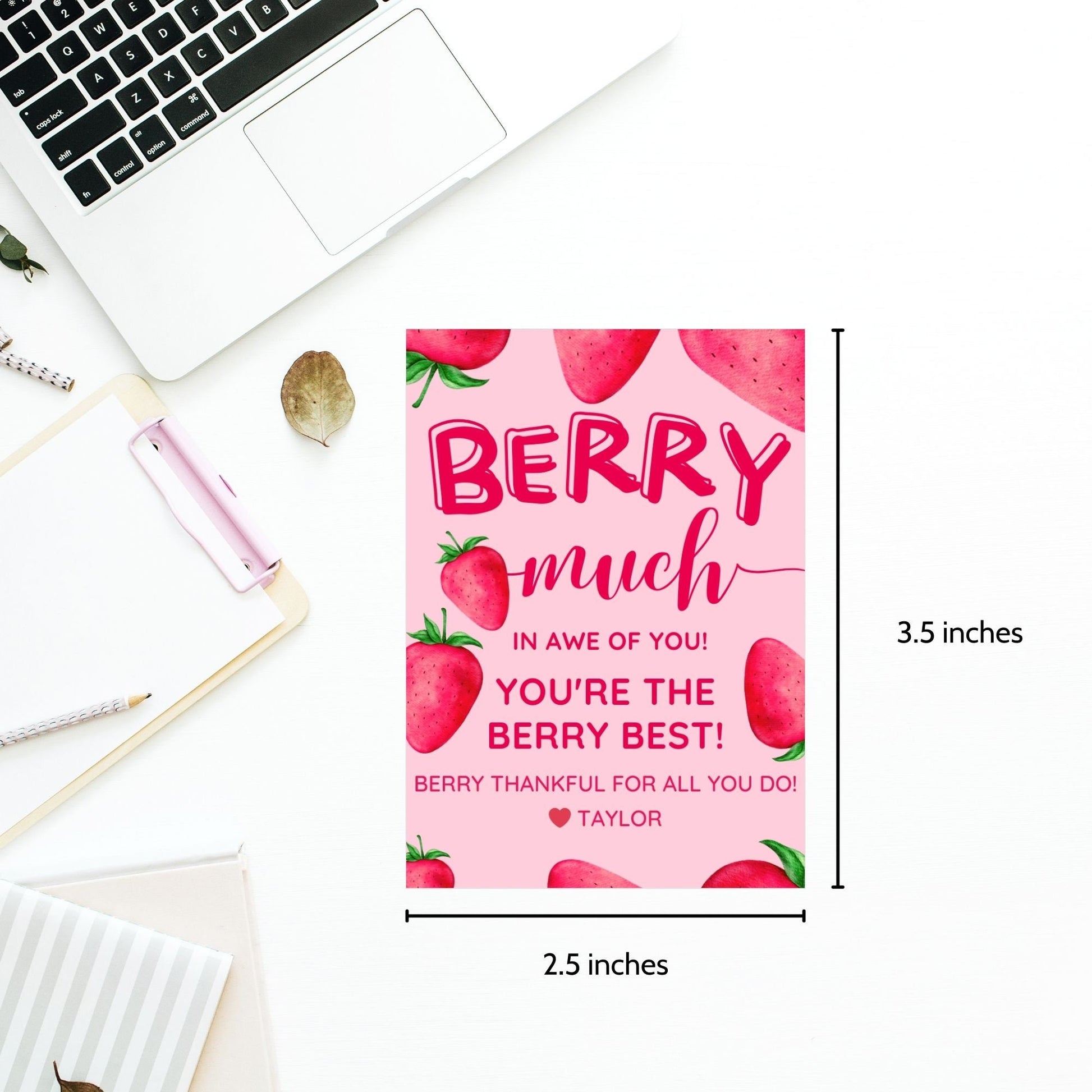 Teacher Appreciation Week | Printable Berry Thank You Tags | Strawberry Teacher Tag | Thank You Berry Much | Berry Best Teacher