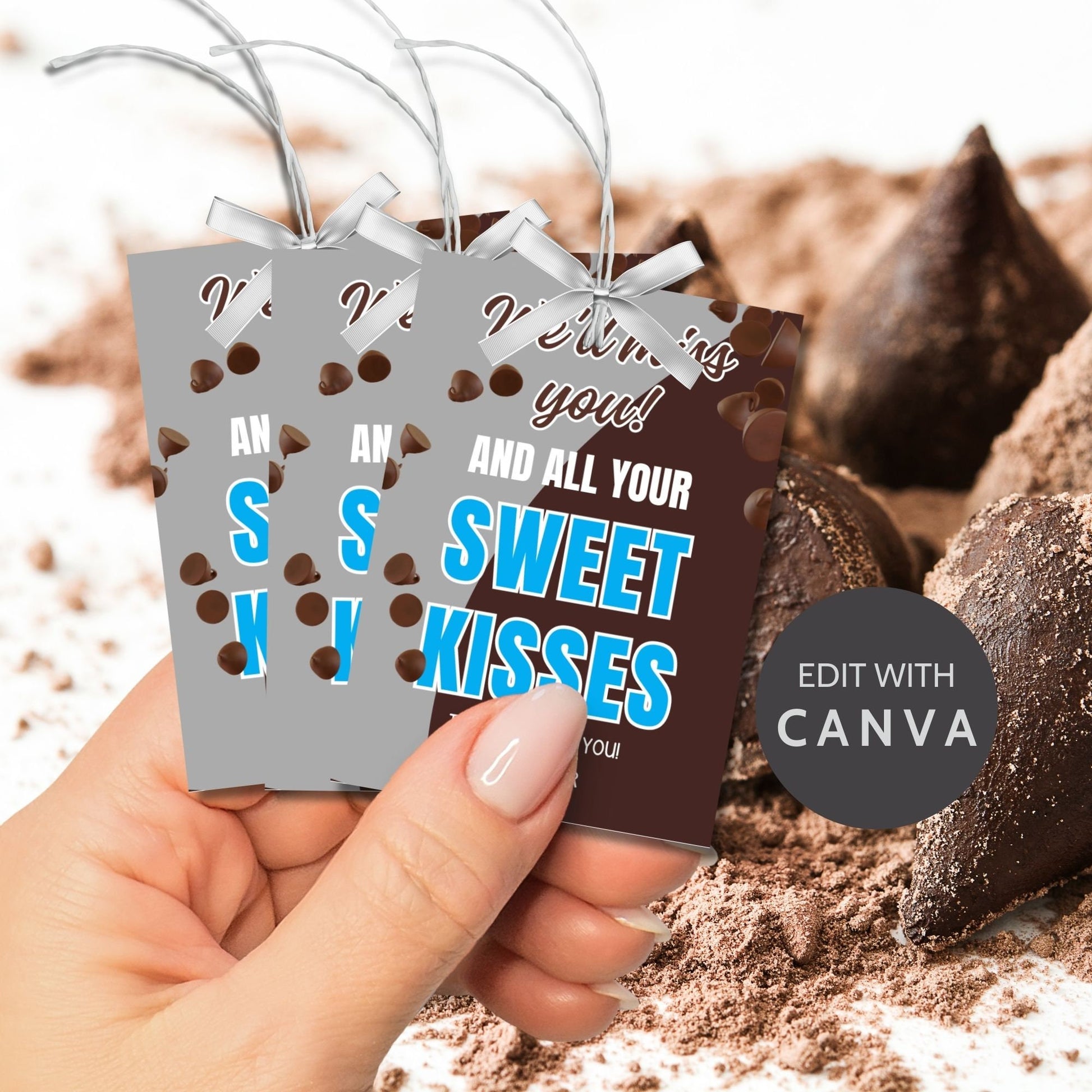 Farewell candy tags reading Well miss you and all your sweet kisses, perfect for teachers, staff, employees, bus drivers. Printable and editable for personalized goodbyes. Download and print for heartfelt appreciation gifts.