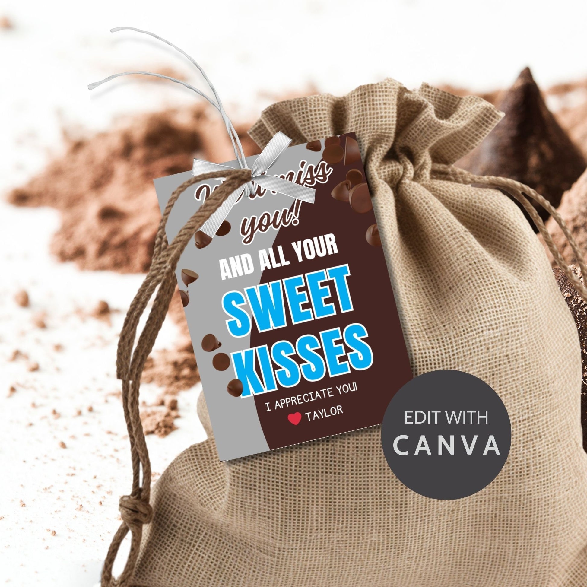 Farewell candy tags reading Well miss you and all your sweet kisses, perfect for teachers, staff, employees, bus drivers. Printable and editable for personalized goodbyes. Download and print for heartfelt appreciation gifts.